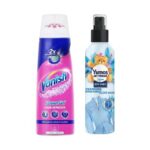 پکیج مراقبت لباس(ژل لکه بر لباس وانیش+اسپری ضد چروک و خوشبوکننده لباس یوموش)