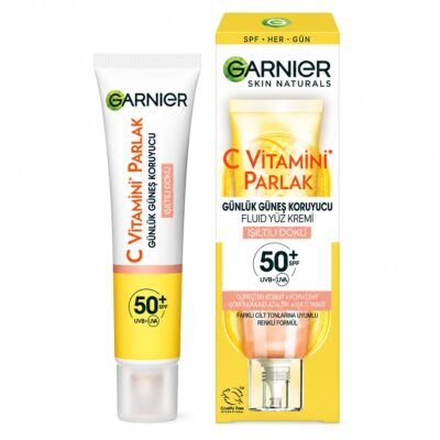 ضد آفتاب رنگی فلوئید ویتامین C گارنیر با spf 50 حجم 40 میلی لیتر