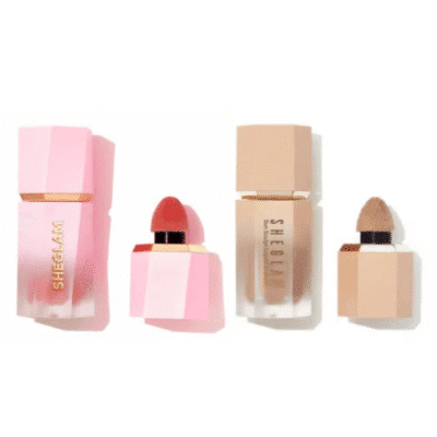 تصویر پکیج آرایشی شامل رژگونه مایع شیگلم و کانتور مایع شیگلم رنگ Golden Sun برای ایجاد درخشش طبیعی، زاویه‌سازی صورت و آرایشی حرفه‌ای و ماندگار