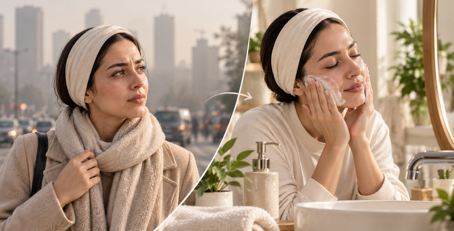 روتین مراقبت از پوست در آلودگی هوا؛ چه چیزهایی واقعاً لازم‌اند؟ 